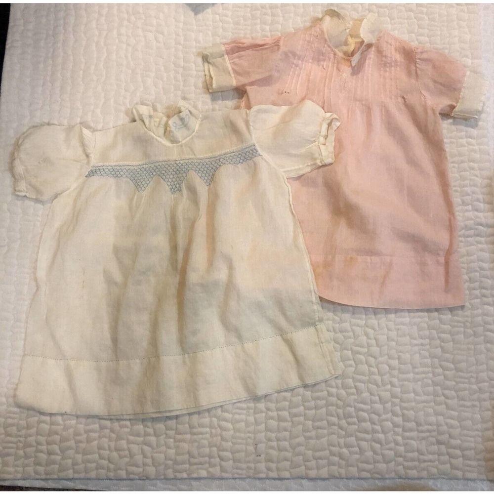 Lot 2 VINTAGE INFANT HAND MADE DRESSES 40’s 50’s